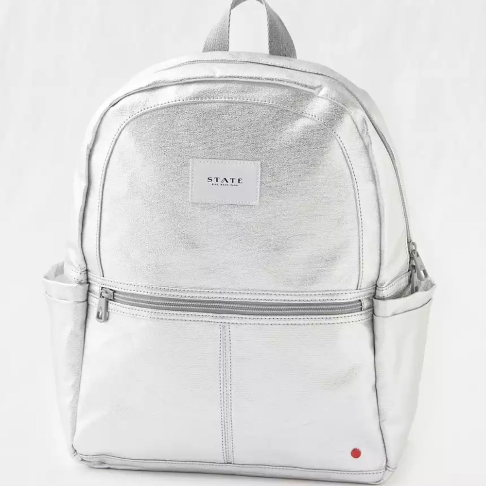 State Kane Backpack in Metallic Silver